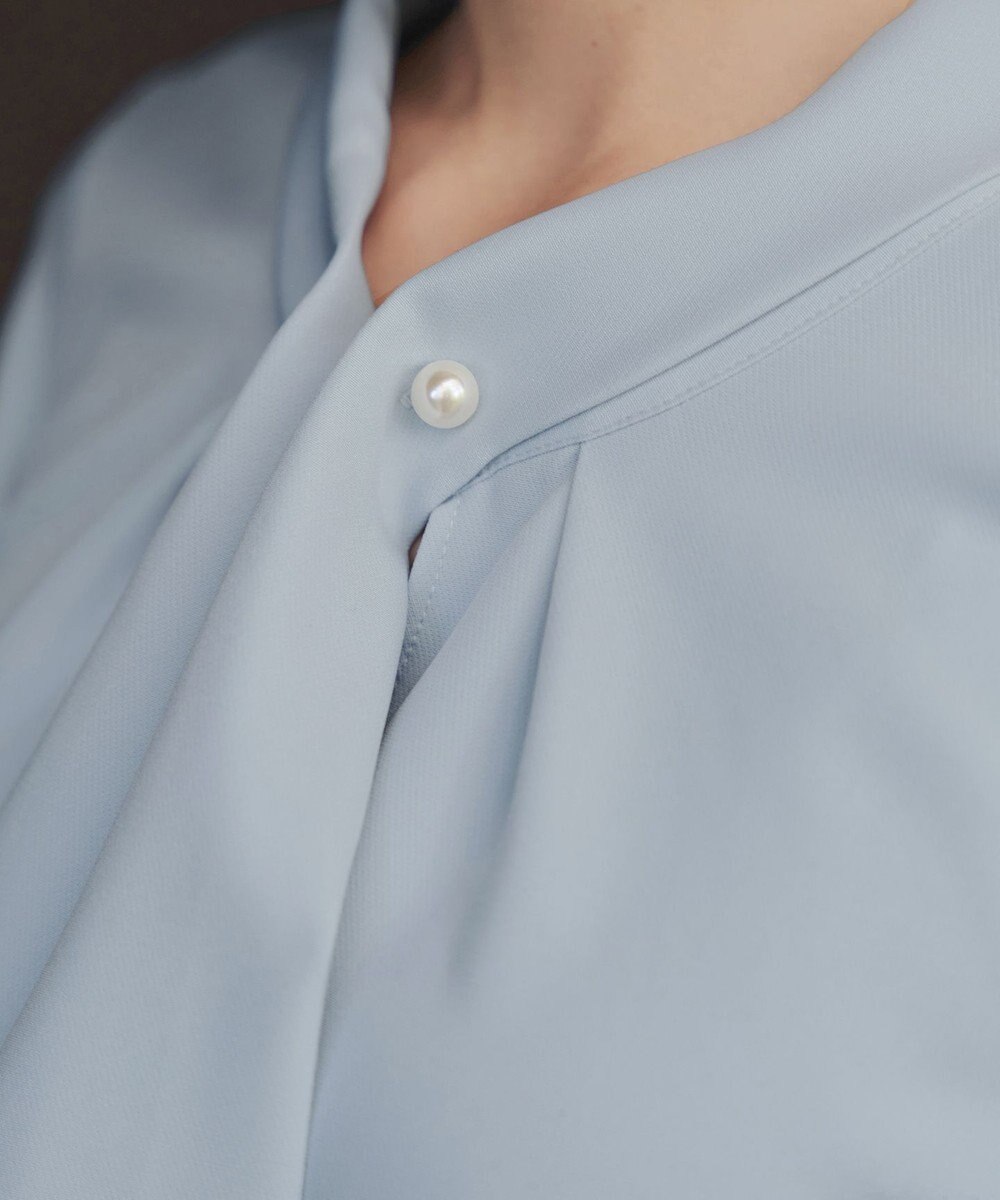 Tiaclasse L 取り外しパール付きボウタイブラウス 