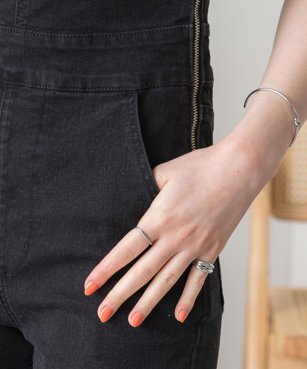 WEGO ハイウエストストレッチフレアデニムサロペット 