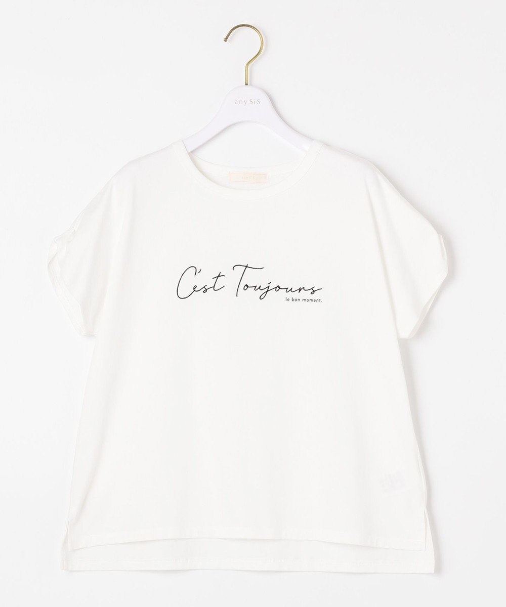 ANY SIS 【美人百花6月号掲載】フレンチスリーブロゴ Tシャツ 