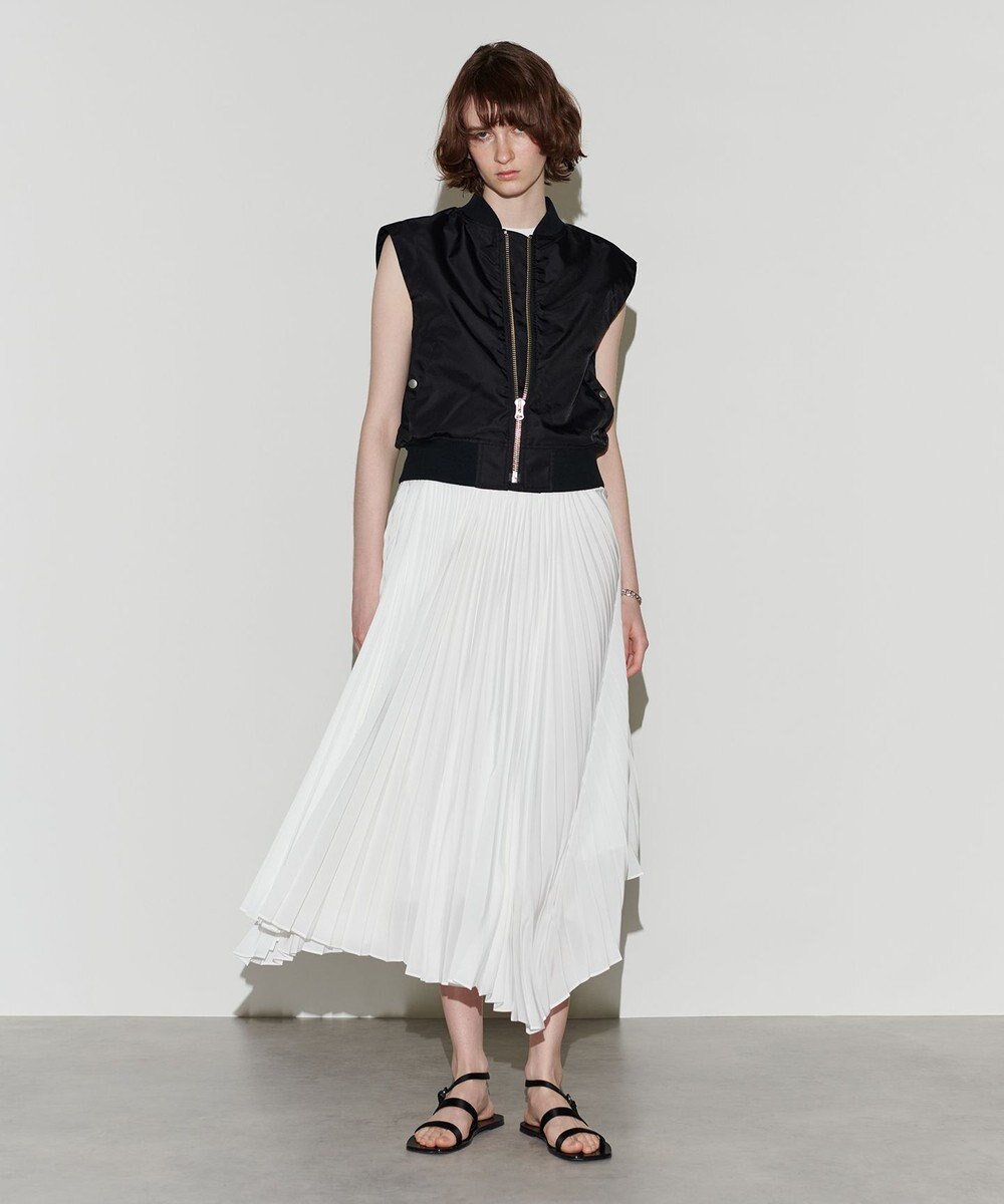 NAVE 【Nave　洗える】リサイクルツイル ノースリーブブルゾン 