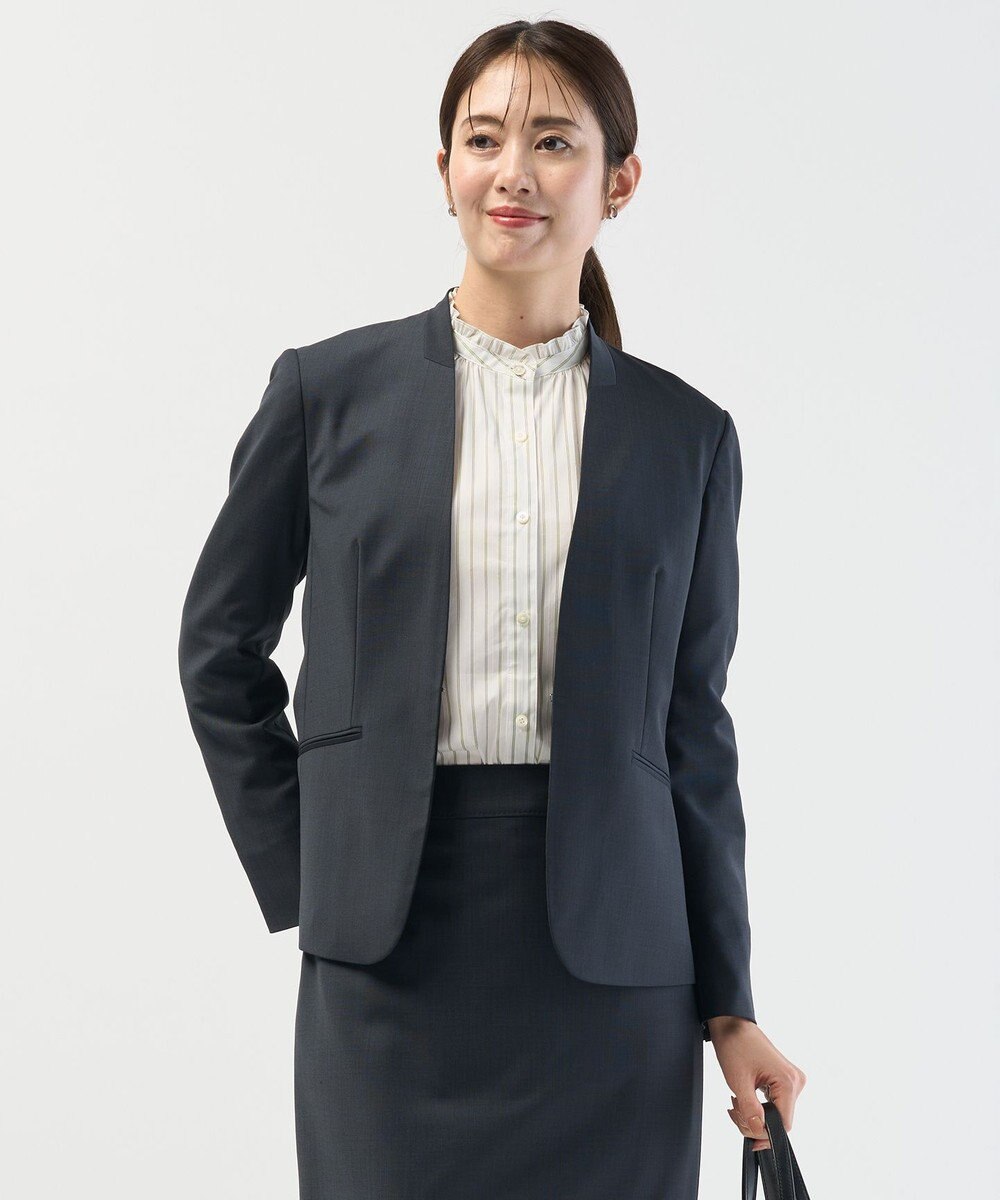 J.PRESS LADIES L 【セットアップ対応】BAHARIYE1 ノーカラー ジャケット 