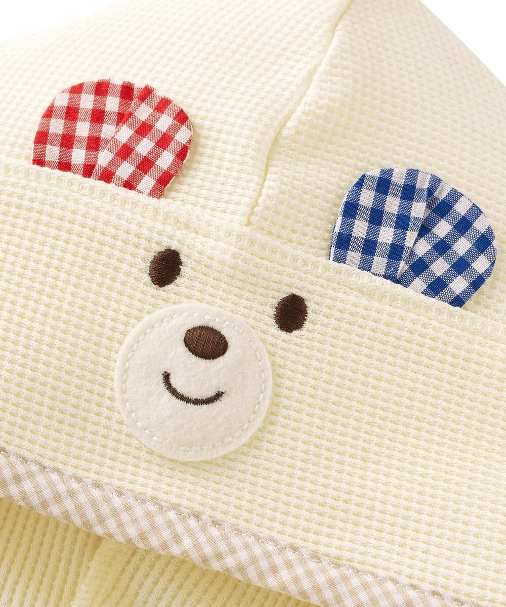 MIKI HOUSE HOT BISCUITS 【70-90cm】 顔ドン ワッフル素材 おでかけポンチョ 