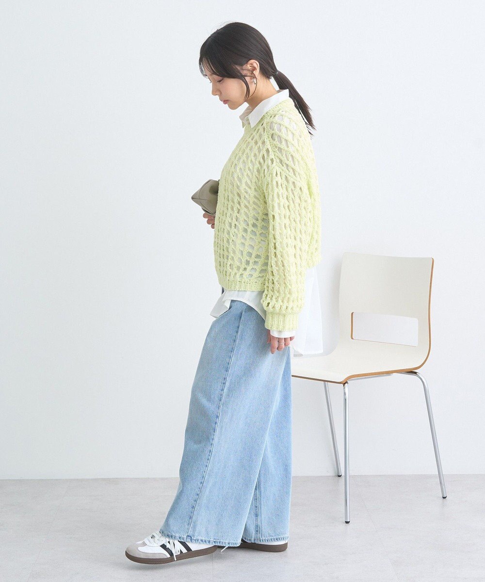 earth music&ecology チュールヤーンメッシュニットプルオーバー 