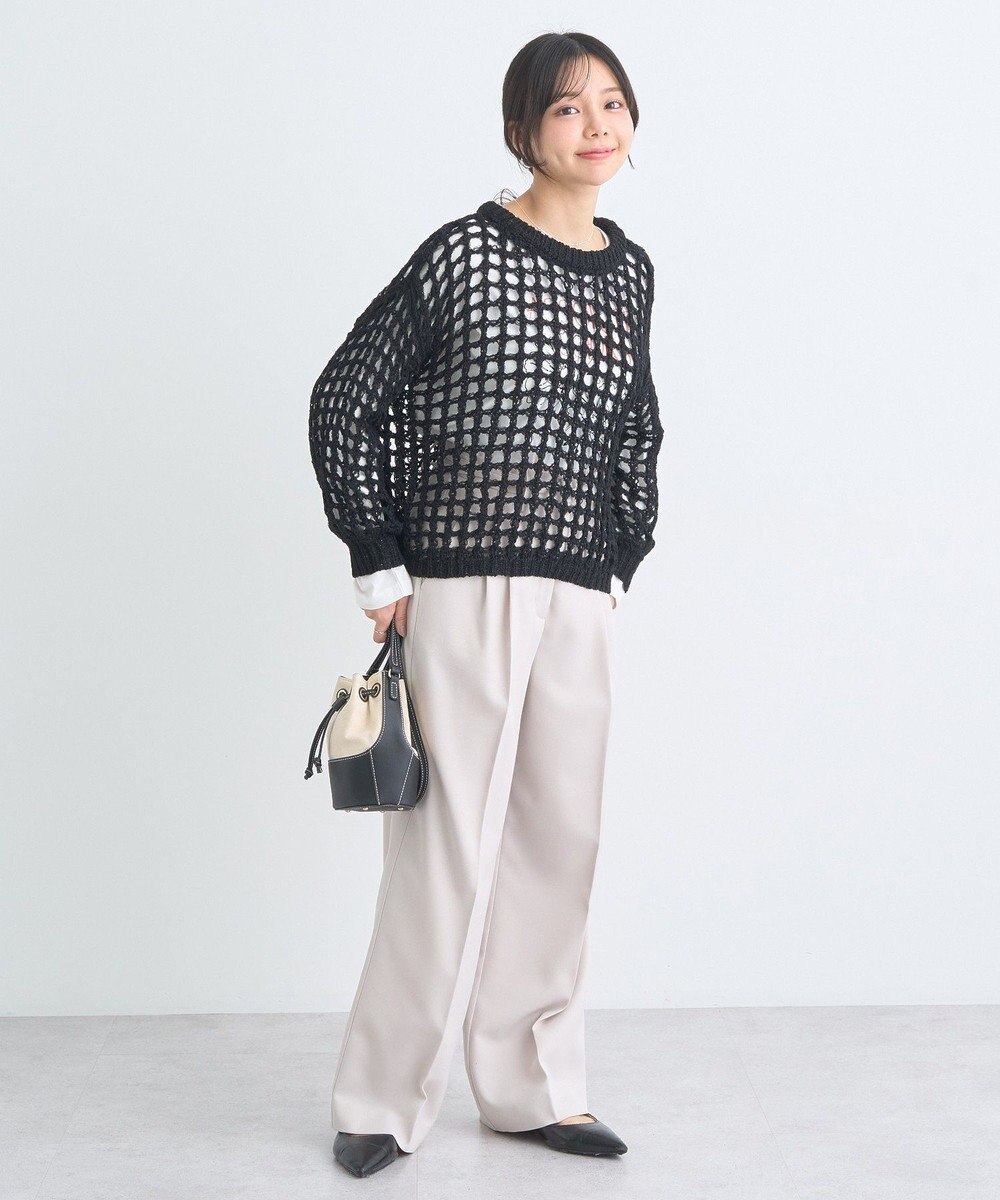 earth music&ecology チュールヤーンメッシュニットプルオーバー 