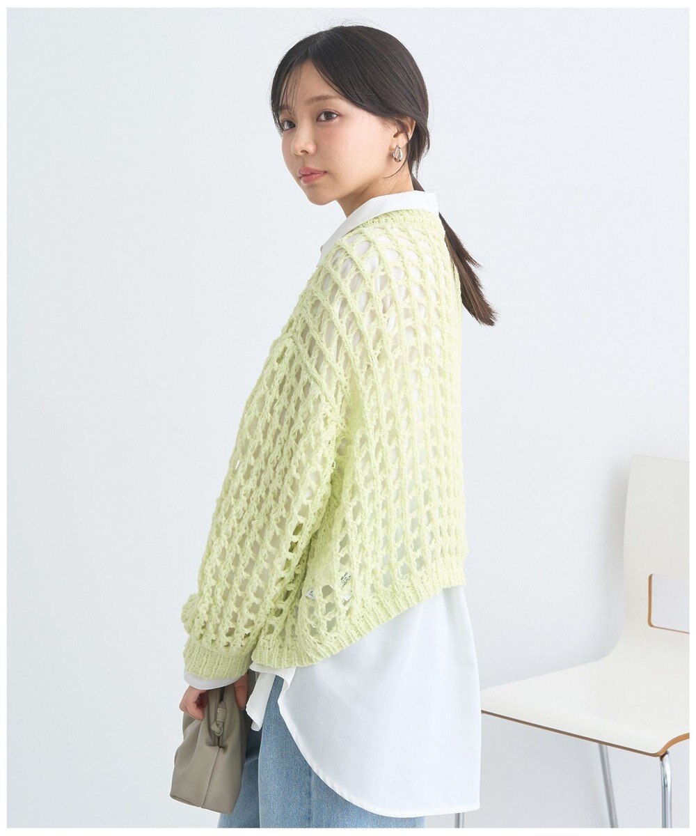 earth music&ecology チュールヤーンメッシュニットプルオーバー 