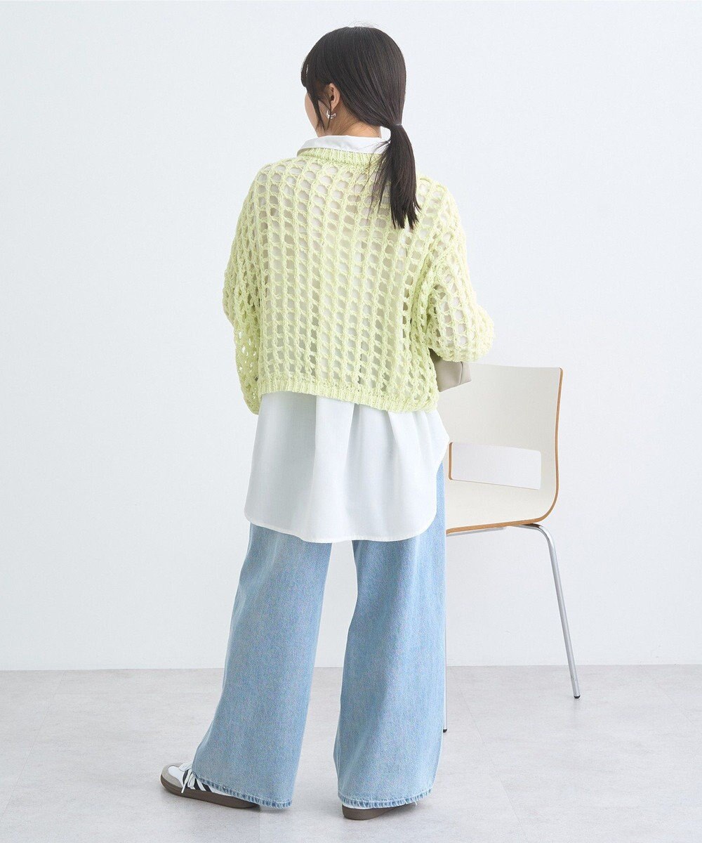 earth music&ecology チュールヤーンメッシュニットプルオーバー 