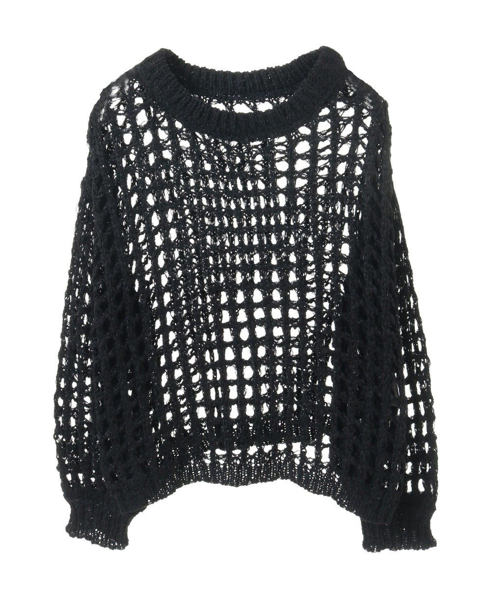 earth music&ecology チュールヤーンメッシュニットプルオーバー 