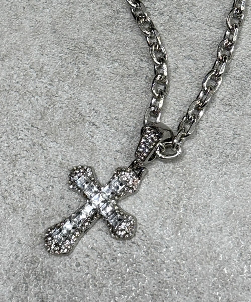 WEGO Lクロスビジューネックレス 