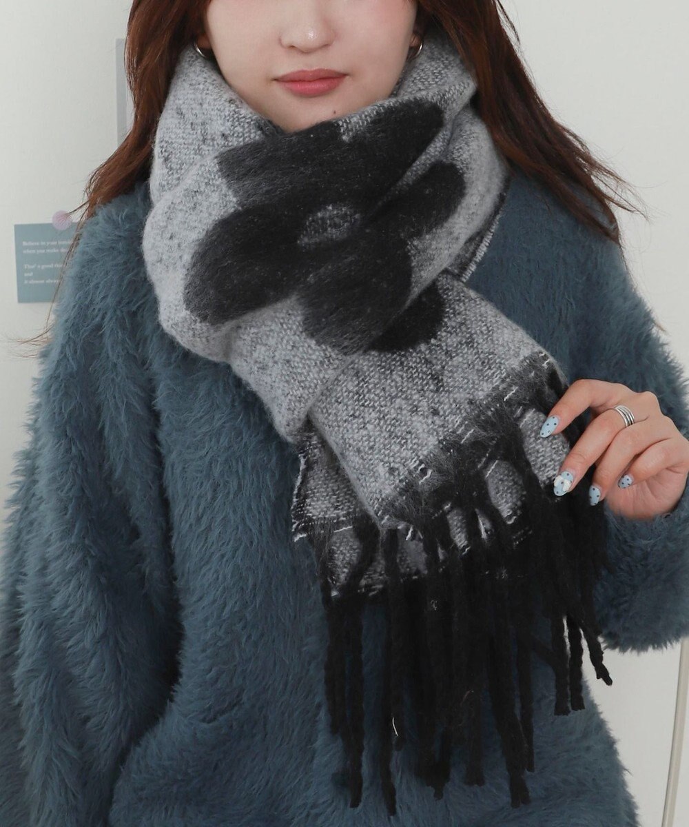 WEGO 【マフラー/ユニセックス着用】ワイドフリンジストール 