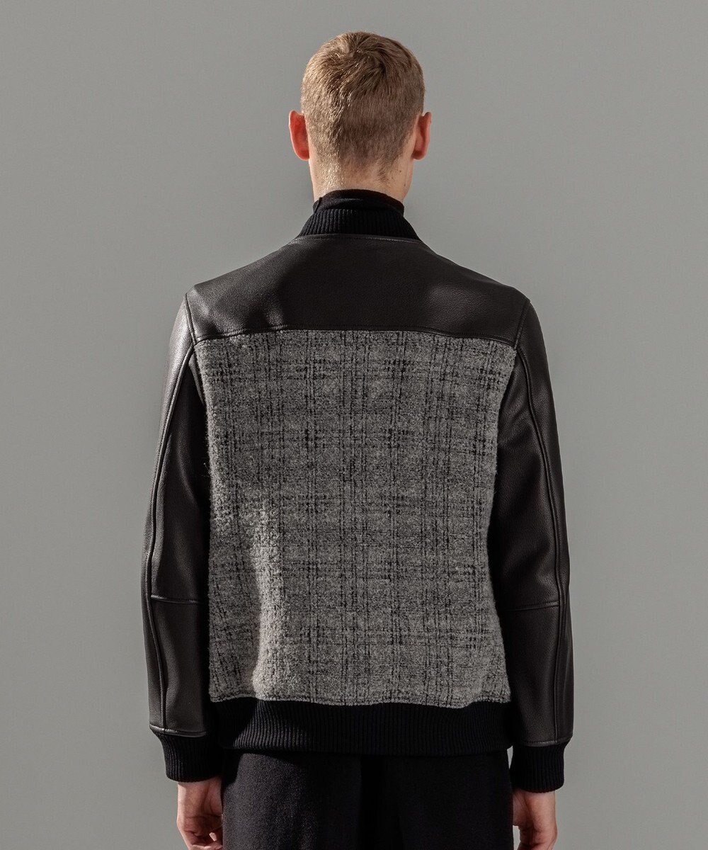 JOSEPH HOMME レザーブロックブークレ　ブルゾン 