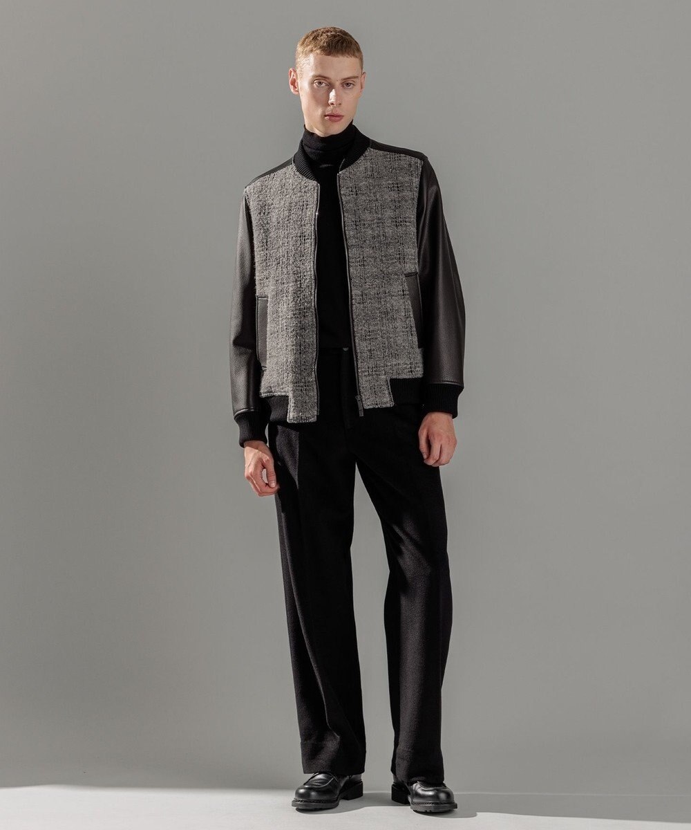 JOSEPH HOMME レザーブロックブークレ　ブルゾン 