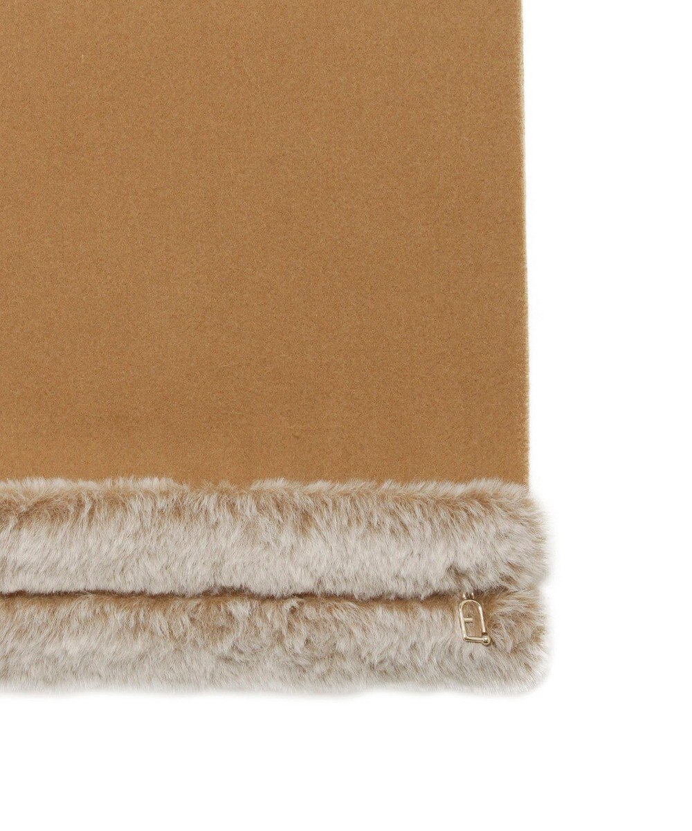 MOONBAT 【WEB限定】FURLA ウール100％×スノートップファーマフラー チャーム付き 