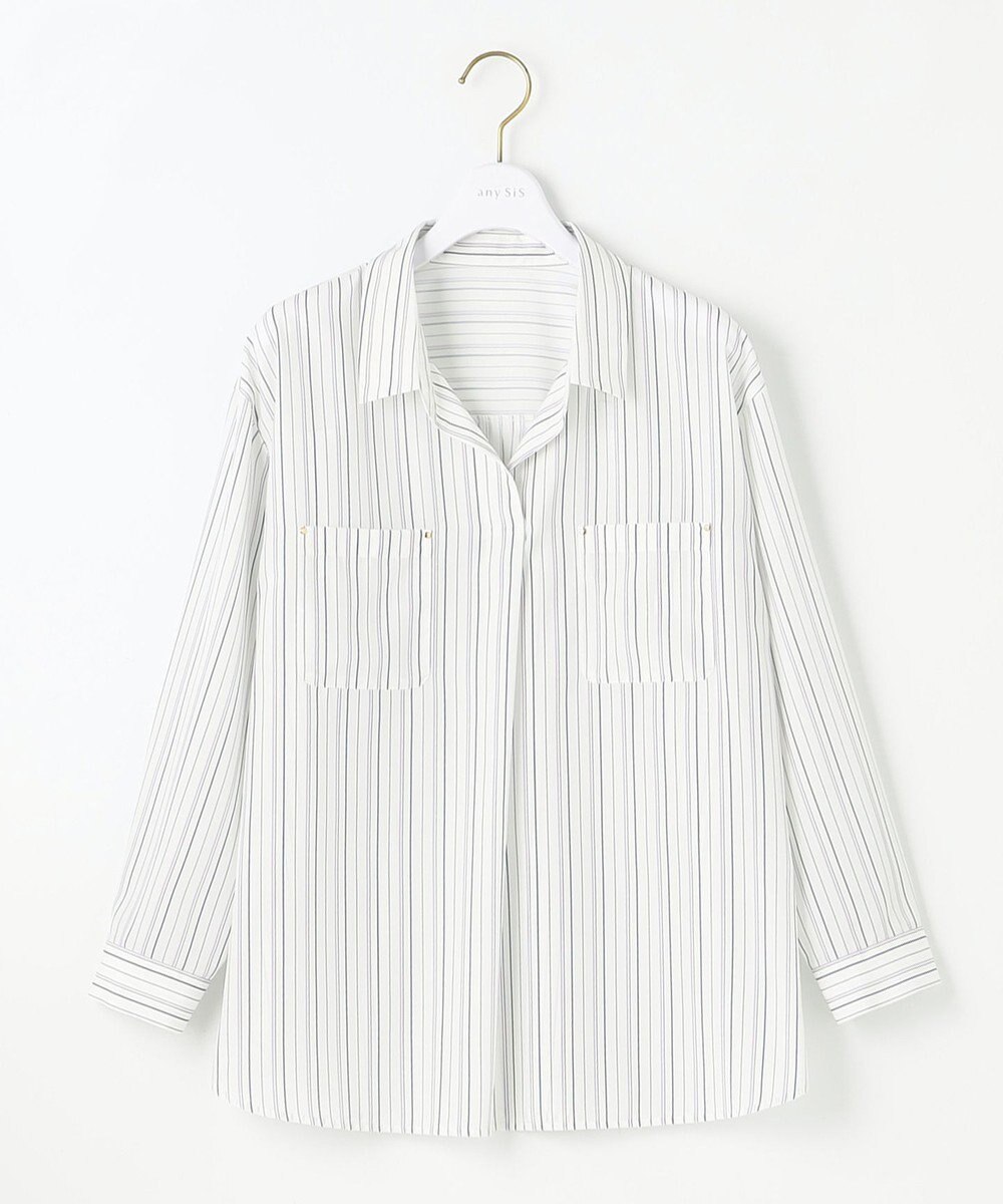 ANY SIS 【洗える】トロミシャツカラー ブラウス 