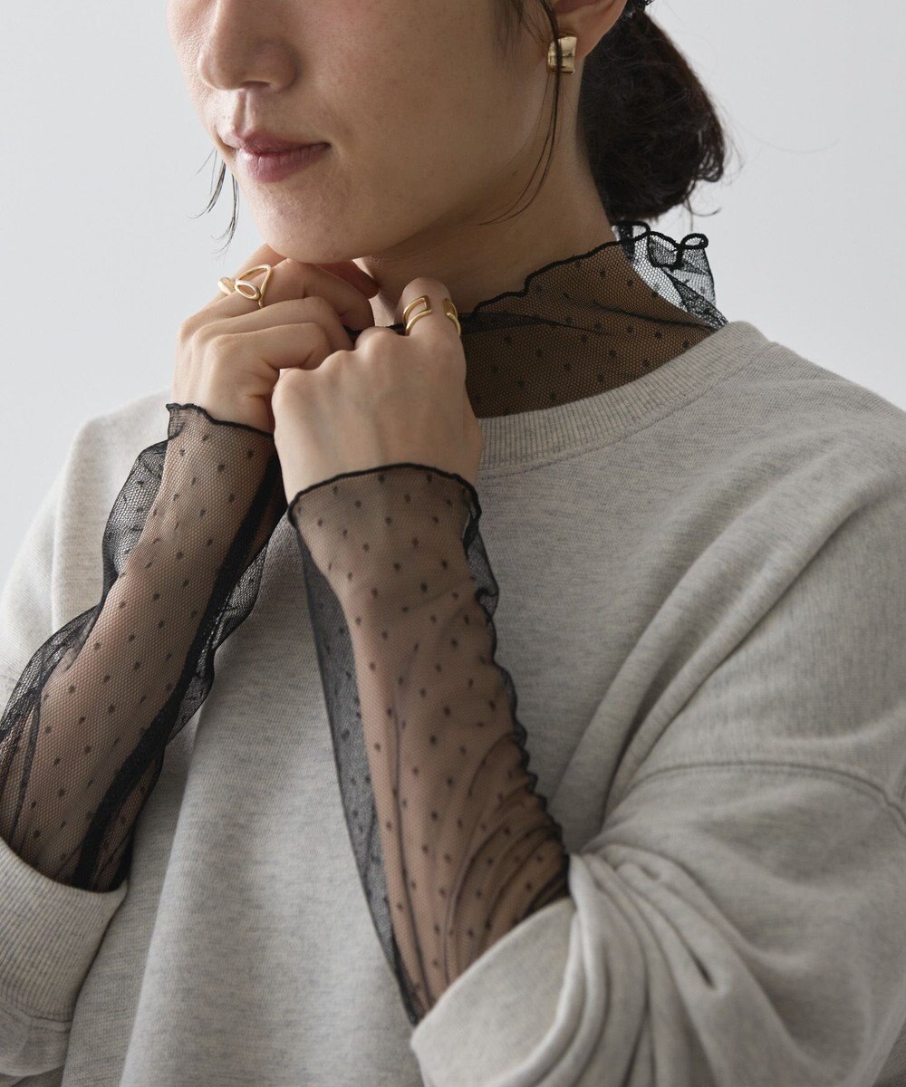 AMERICAN HOLIC ドットチュールハイネックプルオーバー 