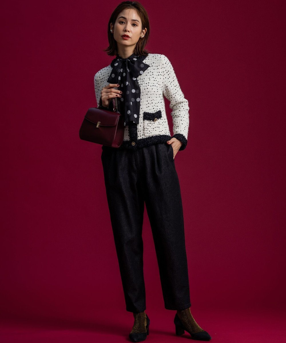 組曲 S 【組曲×setsuko sagittaire】サジテール釦ツイードニットジャケット 