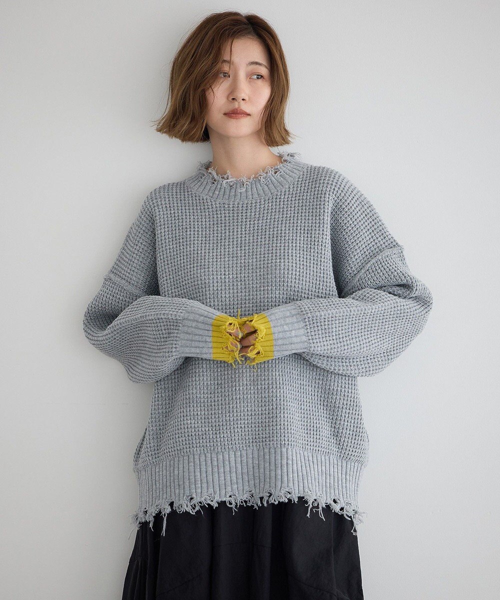 YECCA VECCA ダメージルーズニット 