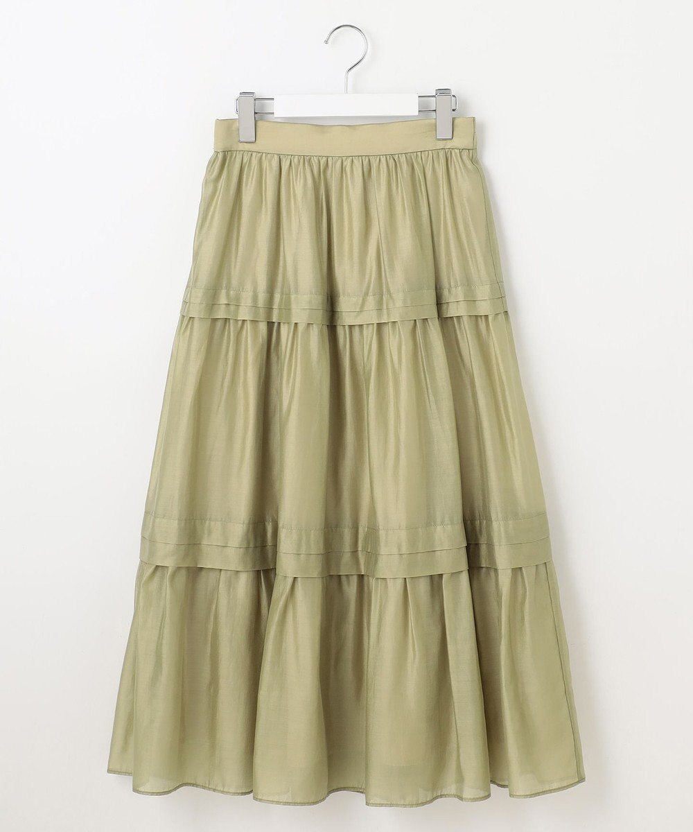 Feroux 【洗える】タックデザインティアードスカート 