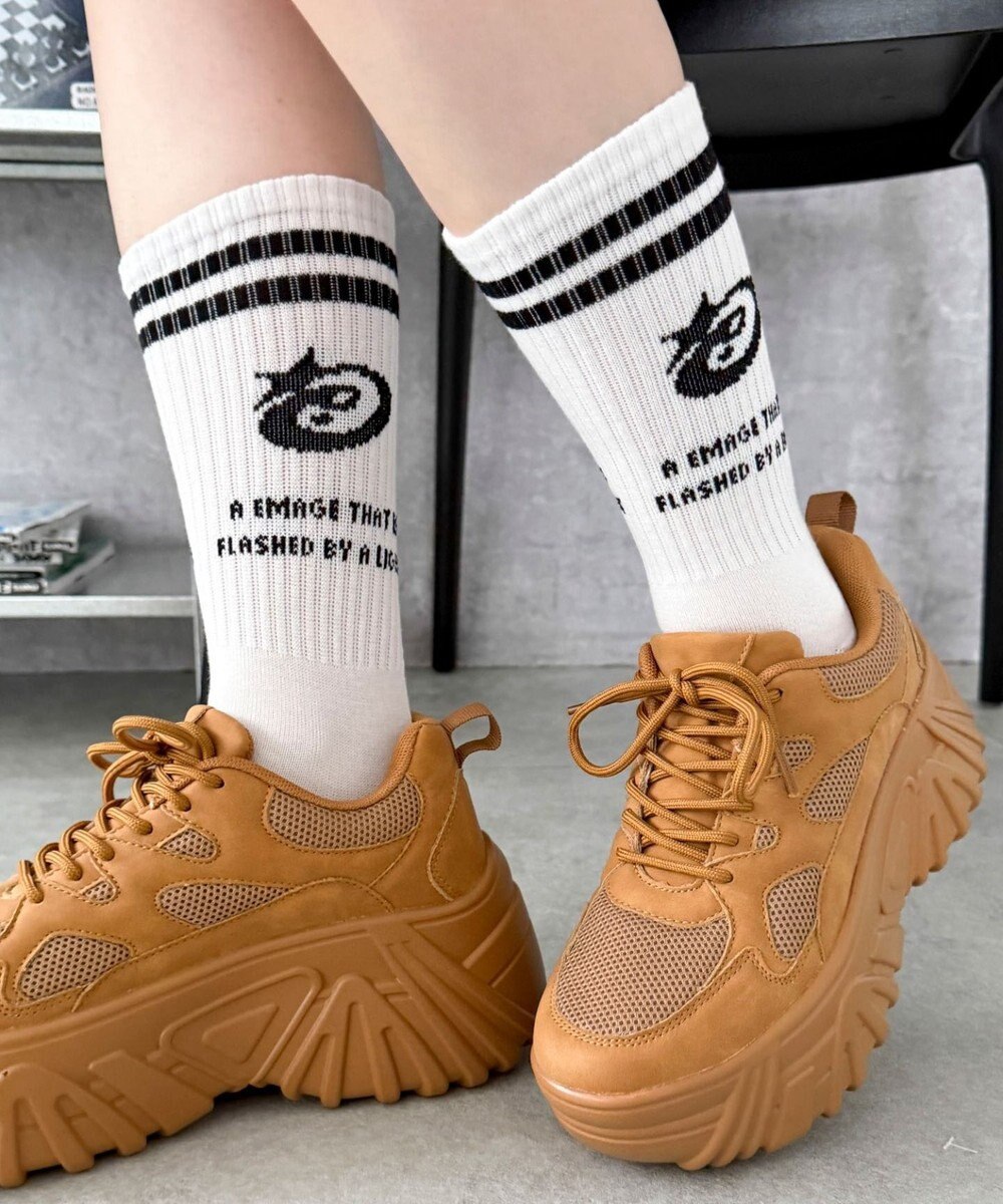 WEGO 2ラインデザインソックス 