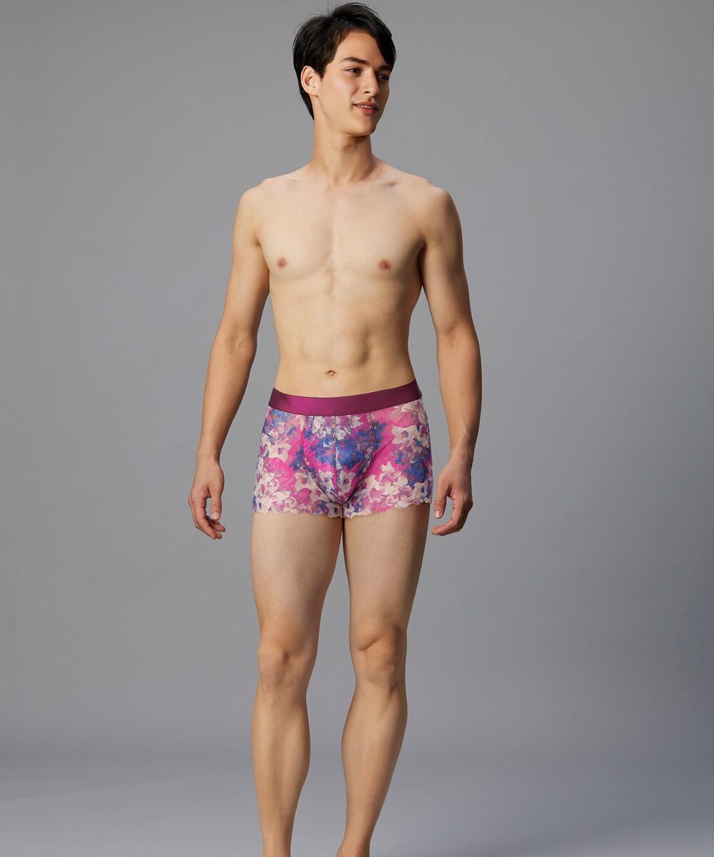 WACOAL MEN WACOAL MEN 【レースボクサー】 ボクサーパンツ フロント快適グラマラス 通気性 スカラ始末(裾部分) 前閉じ レース 下着 メンズ WT3826 /ワコールメン 