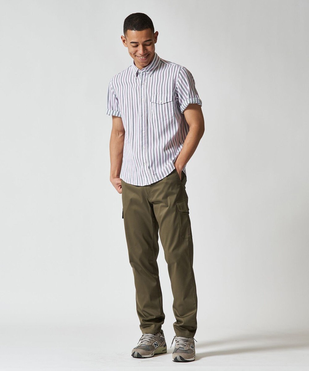 J.PRESS MEN オーガニックコットンダブルチューブマルチストライプシャツ 