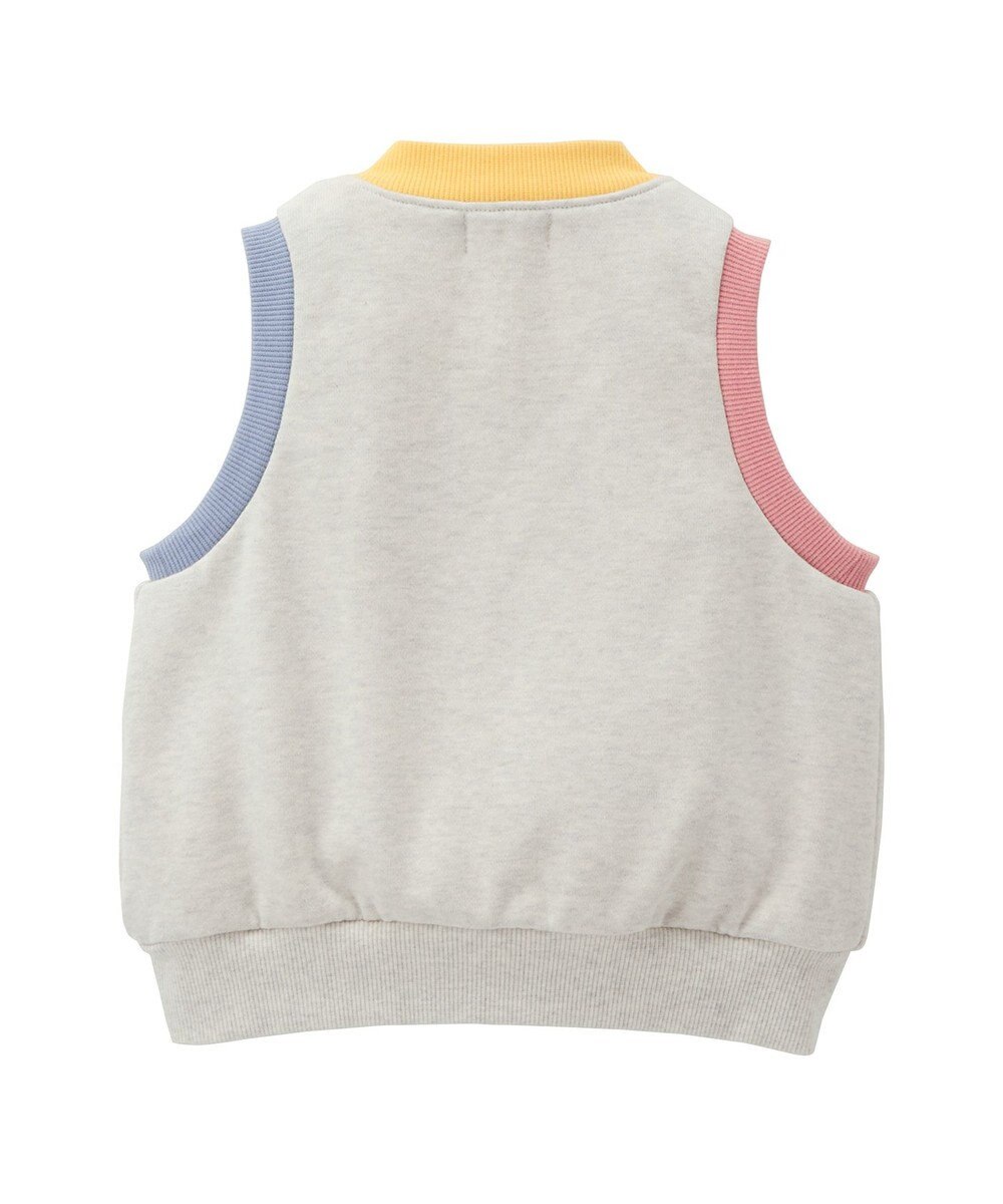 MIKI HOUSE HOT BISCUITS 【80-120cm】マルチカラー 裏毛パイルベスト 