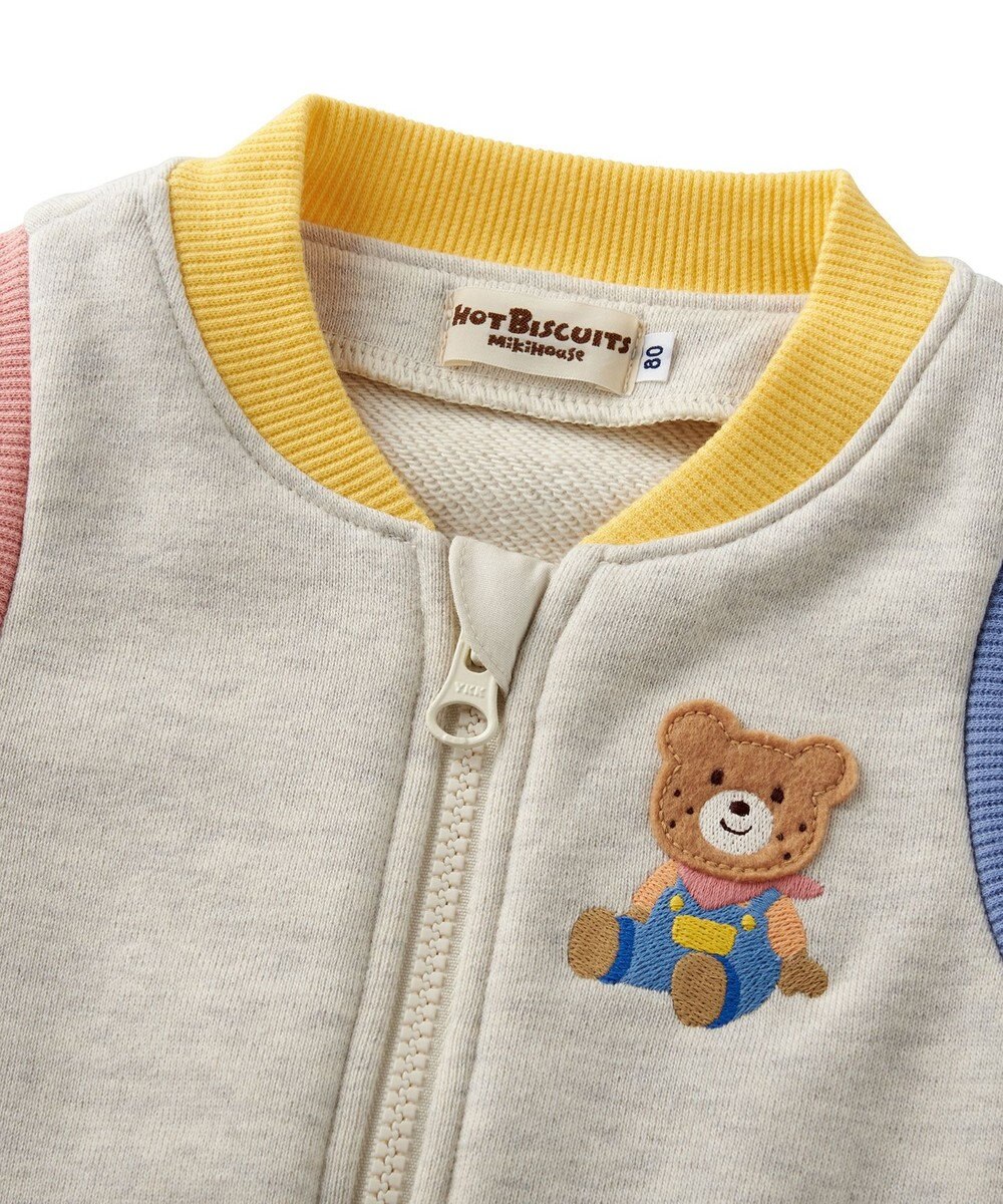 MIKI HOUSE HOT BISCUITS 【80-120cm】マルチカラー 裏毛パイルベスト 
