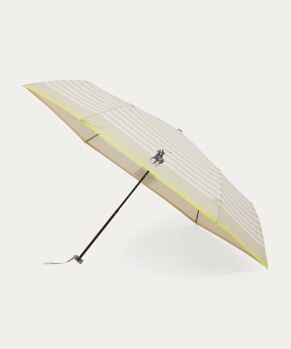 MOONBAT POLO RALPH LAUREN(ポロ ラルフローレン)ポロポニー ボーダー 折りたたみ傘 簡単開閉 