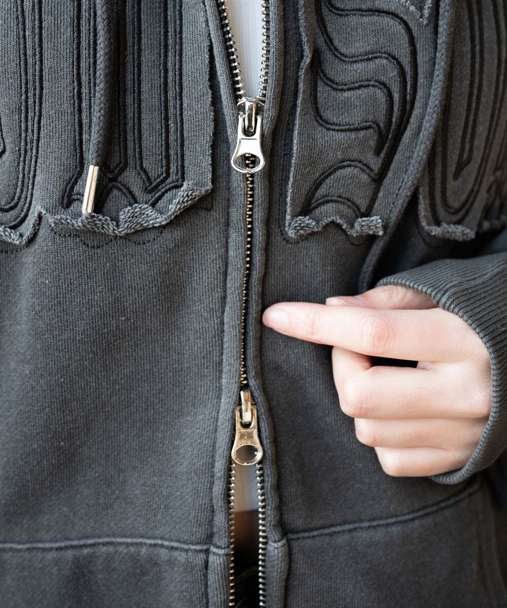 WEGO ヴィンテージウォッシュパッチワークBIGZIPパーカー 