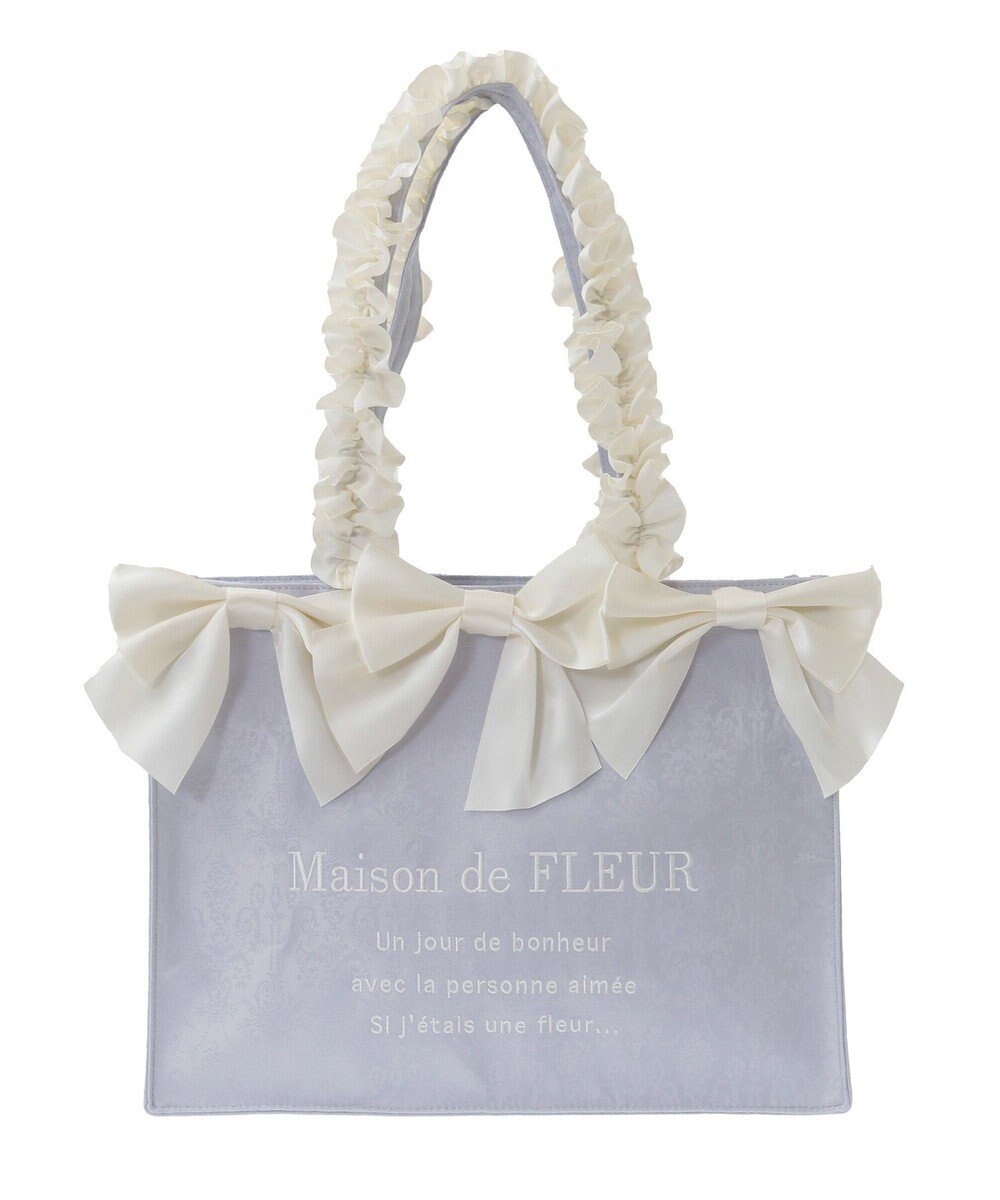 Maison de FLEUR ジャカードリボンフリルスクエアトートMバッグ 
