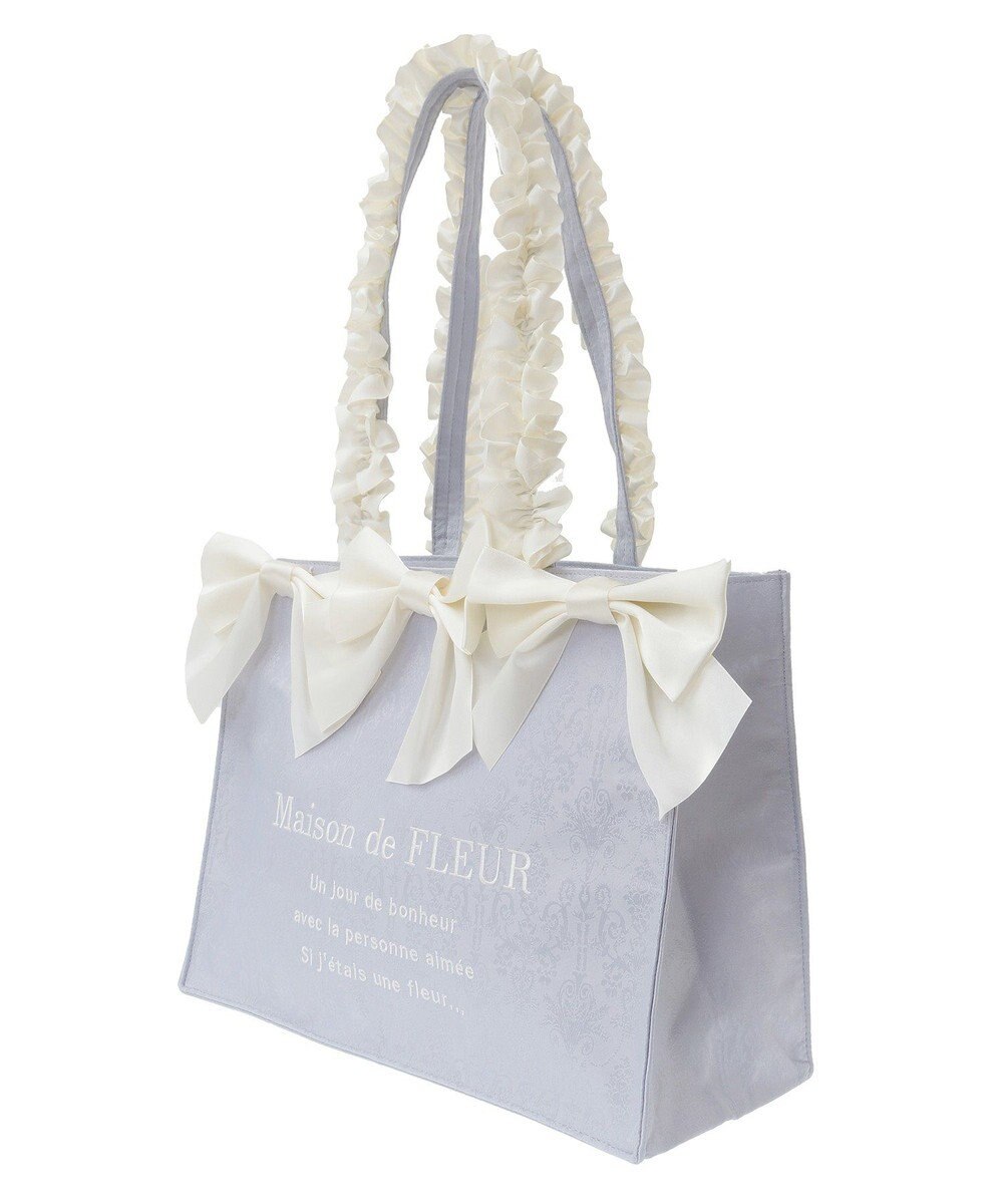 Maison de FLEUR ジャカードリボンフリルスクエアトートMバッグ 