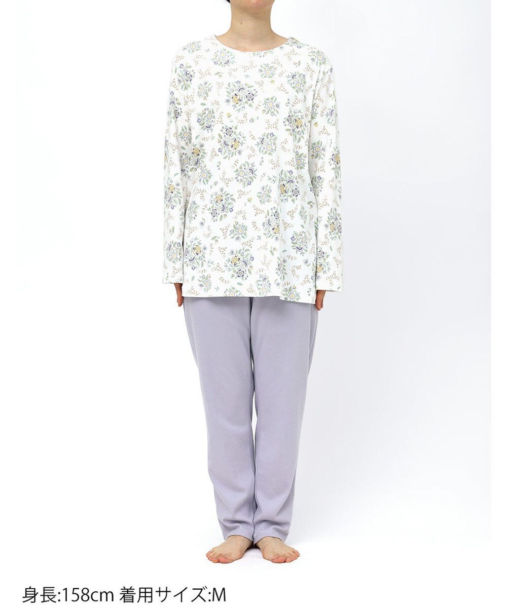 WACOAL ワコール_リラックス＆スリープ パジャマ 綿100%(本体) あったか 長袖 長ズボン ミントン レディース NDW457 /ワコール 