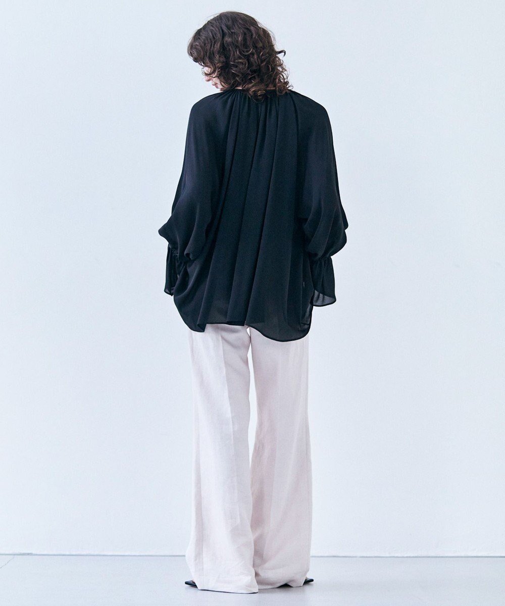 BEIGE， 【洗える】MUSCARI / ソフトシルクキャンディースリーブブラウス 