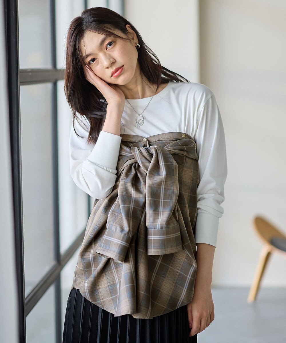 ANY L オンブレーチェックオーバーシャツ 