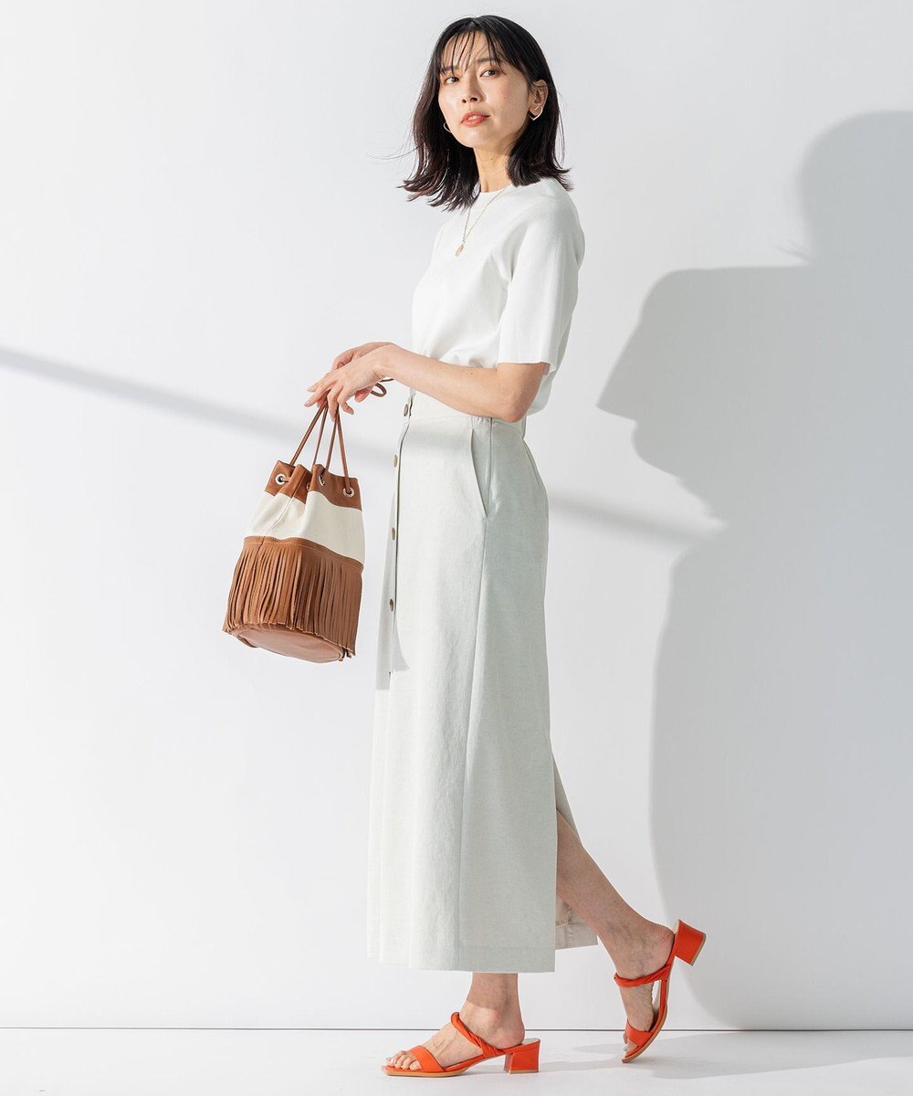 23区 【セットアップ対応】オックスストレッチ スカート 