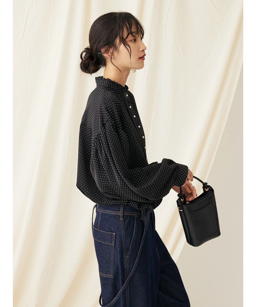 CRAFT STANDARD BOUTIQUE ピコフリルドットブラウス 