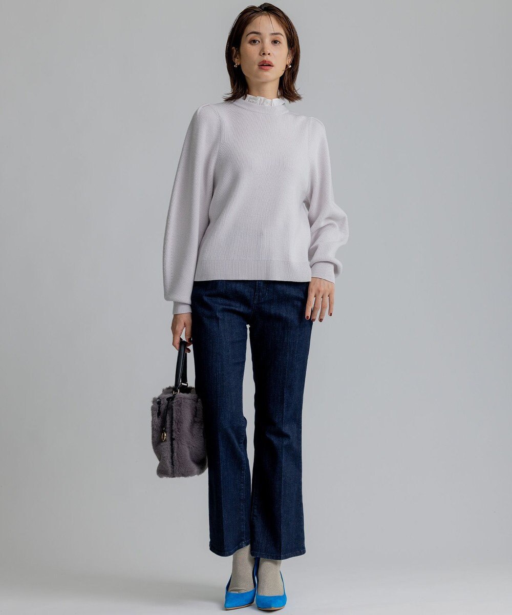 組曲 L 【WEB限定】襟付き片畔ニットプルオーバー 