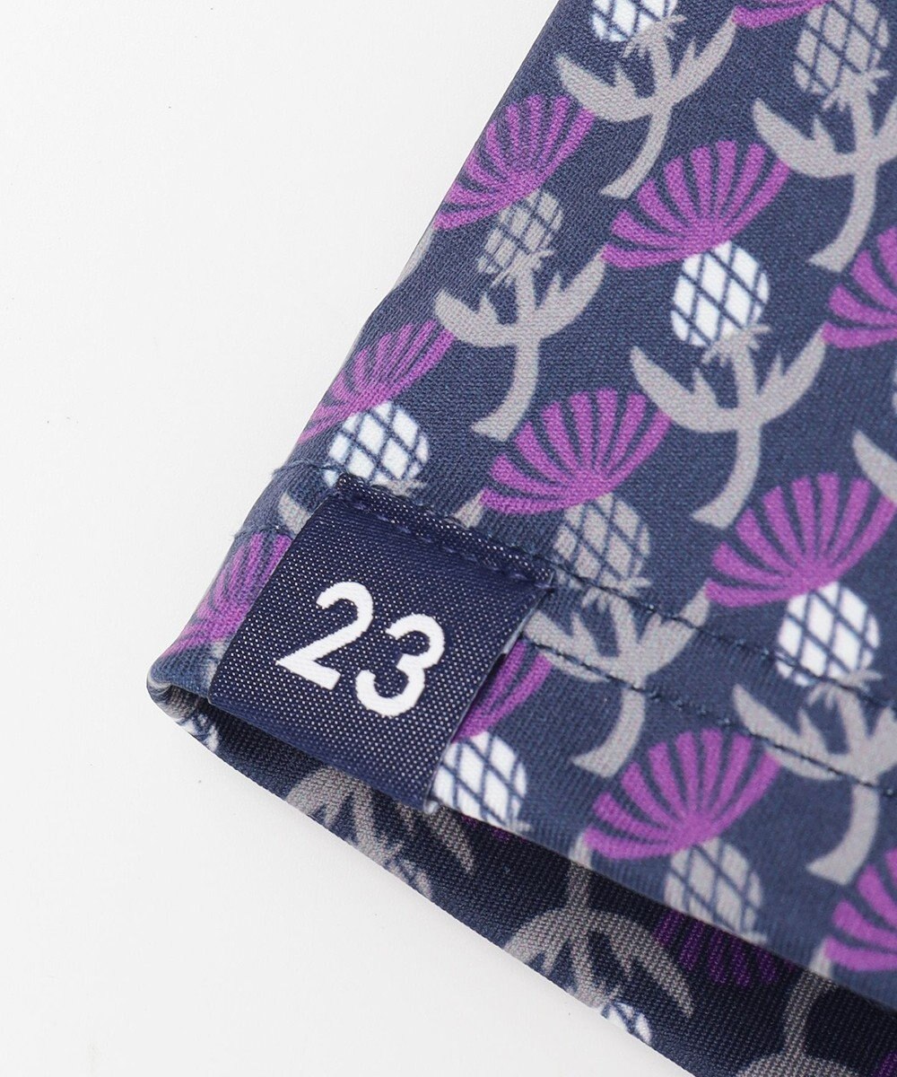 23区GOLF 【MEN】【吸水速乾/UVカット】アザミ小紋柄半袖ポロシャツ 