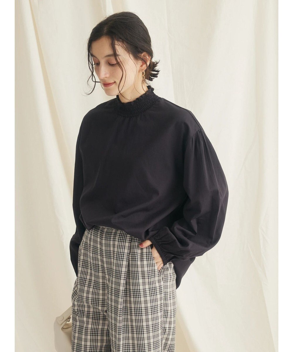 CRAFT STANDARD BOUTIQUE インドコットンシャーリングハイネックブラウス 