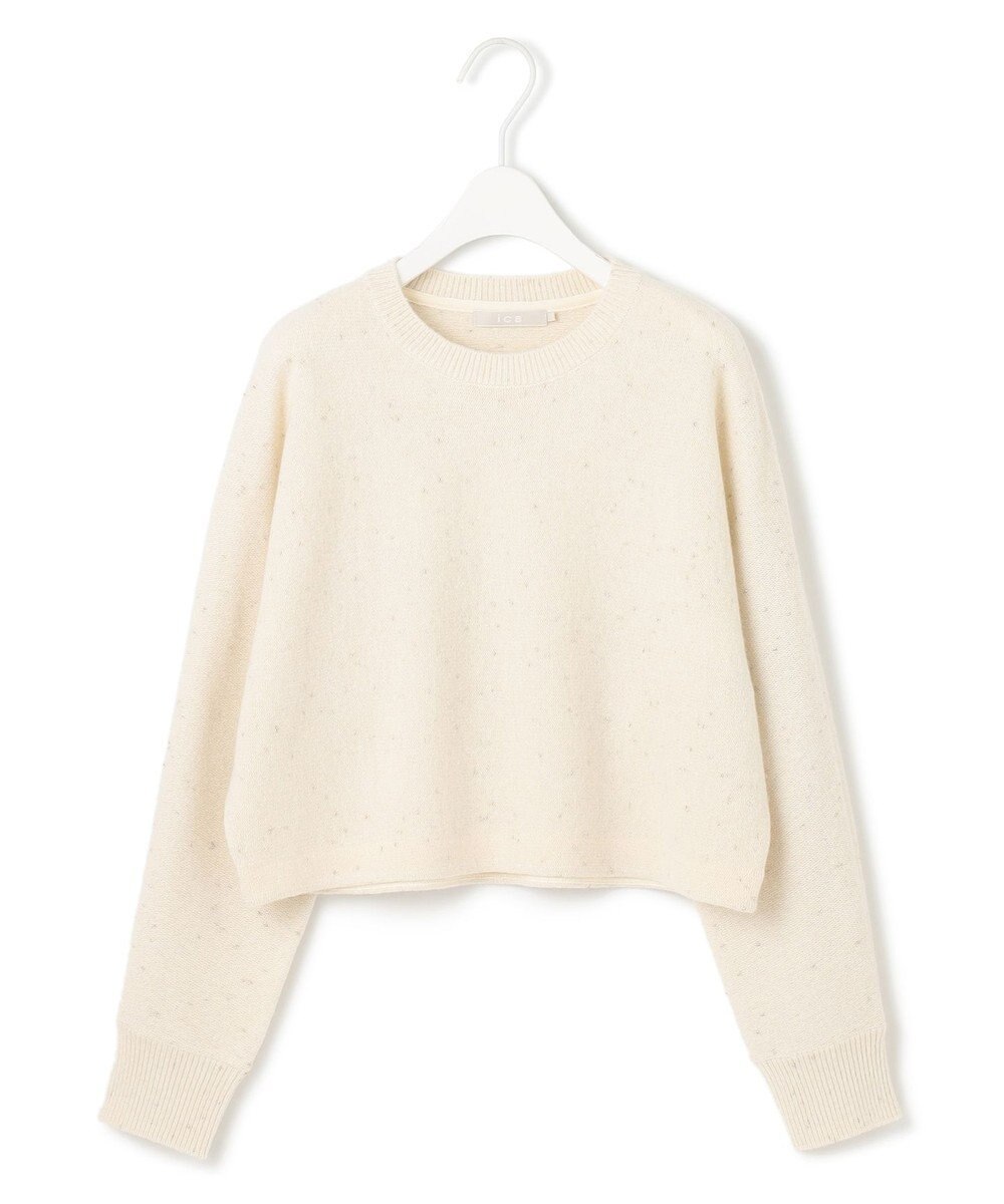 ICB 【洗える】ソフトカシミヤミックス ラメノットヤーンニット 