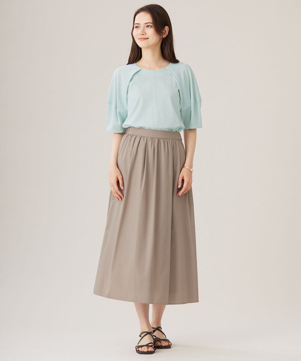 自由区 【洗える】ボリュームスリーブピケ カットソー 