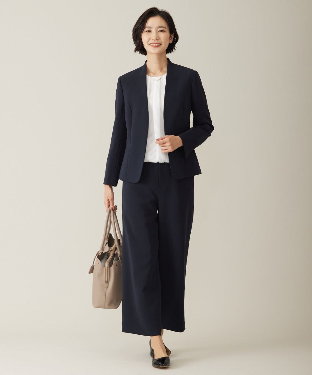 J.PRESS LADIES L 【WEB限定カラーあり・洗える】セラテリーダブルクロス セミワイド パンツ 