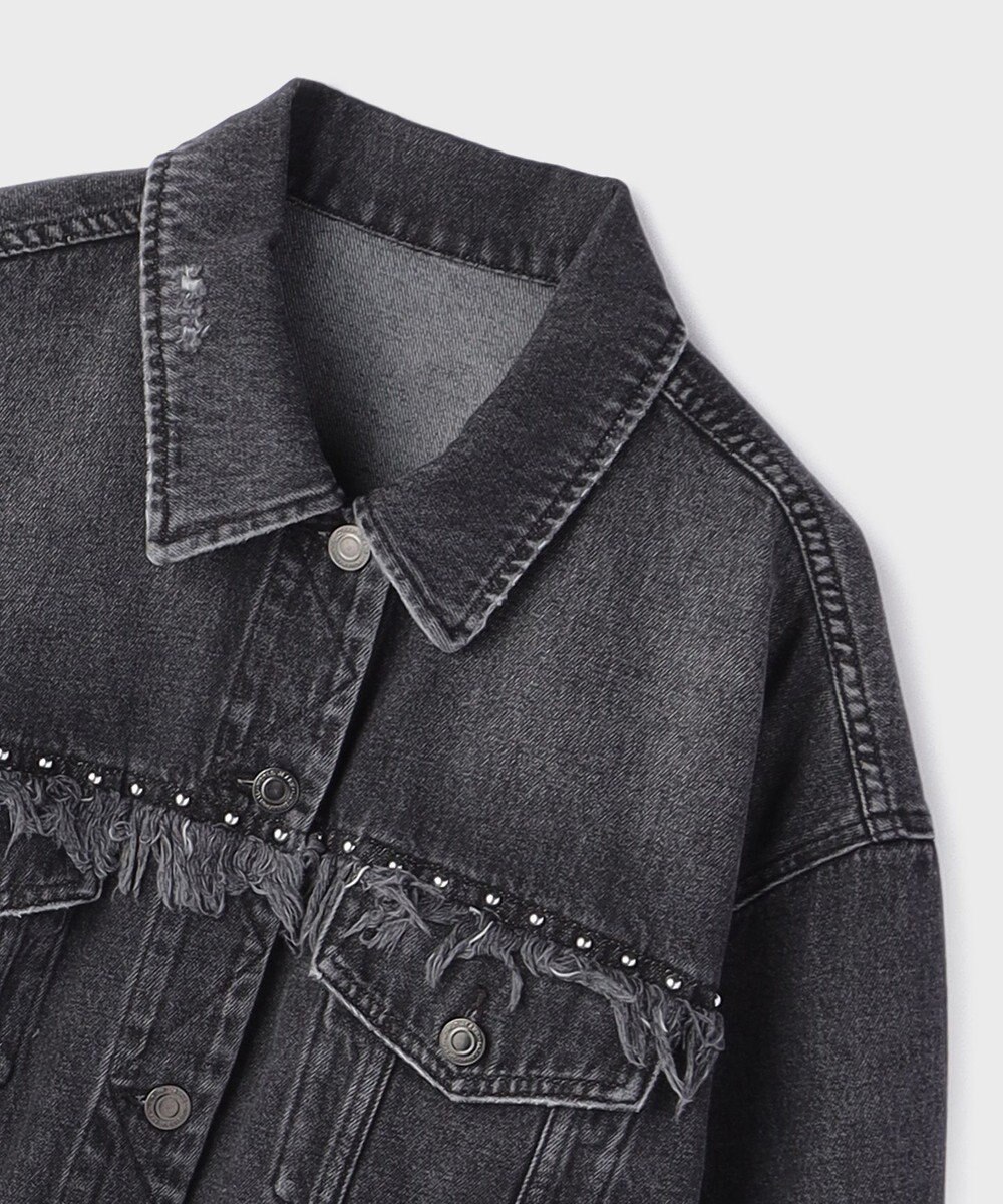 GRACE CONTINENTAL フリンジスタッズデニムジャケット 