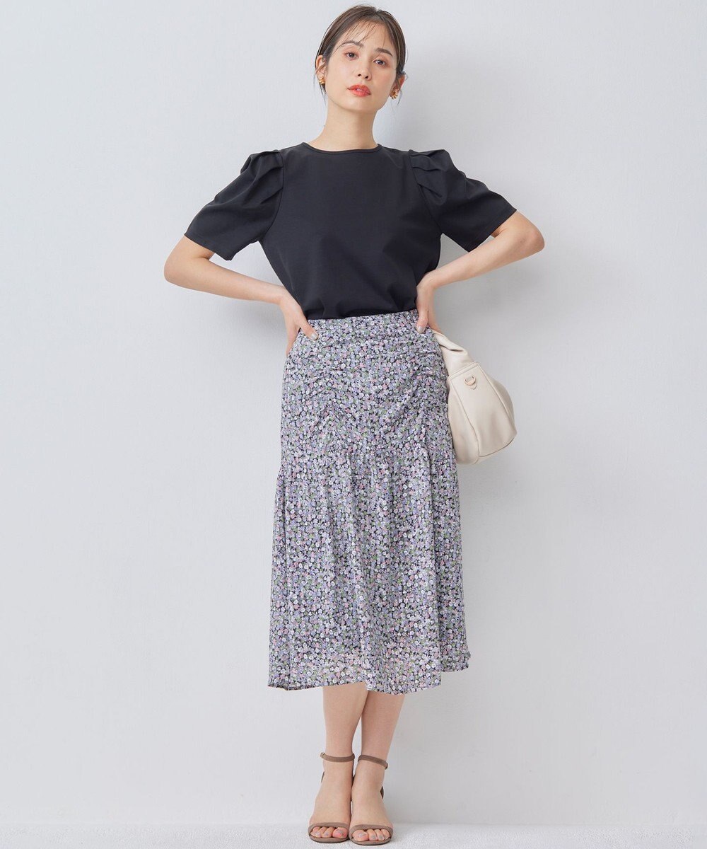 組曲 S 【洗える・接触冷感】タックスリーブポンチ カットソー 