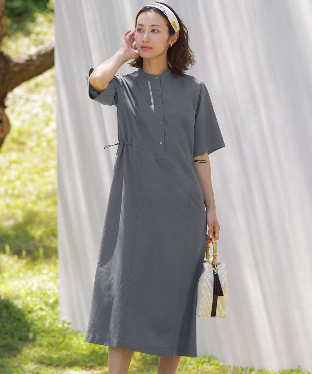 J.PRESS LADIES ソフトタフタクロス シャツ ワンピース 