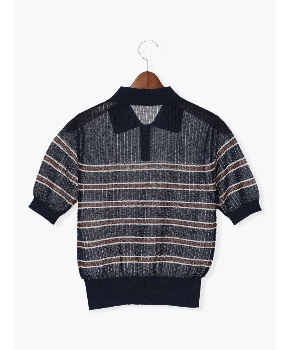 Te chichi 透かしマルチボーダーニットポロ 