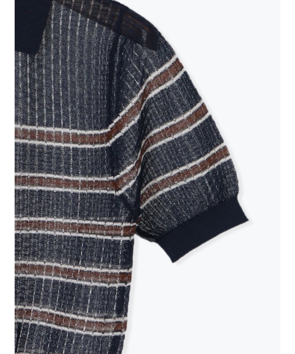 Te chichi 透かしマルチボーダーニットポロ 