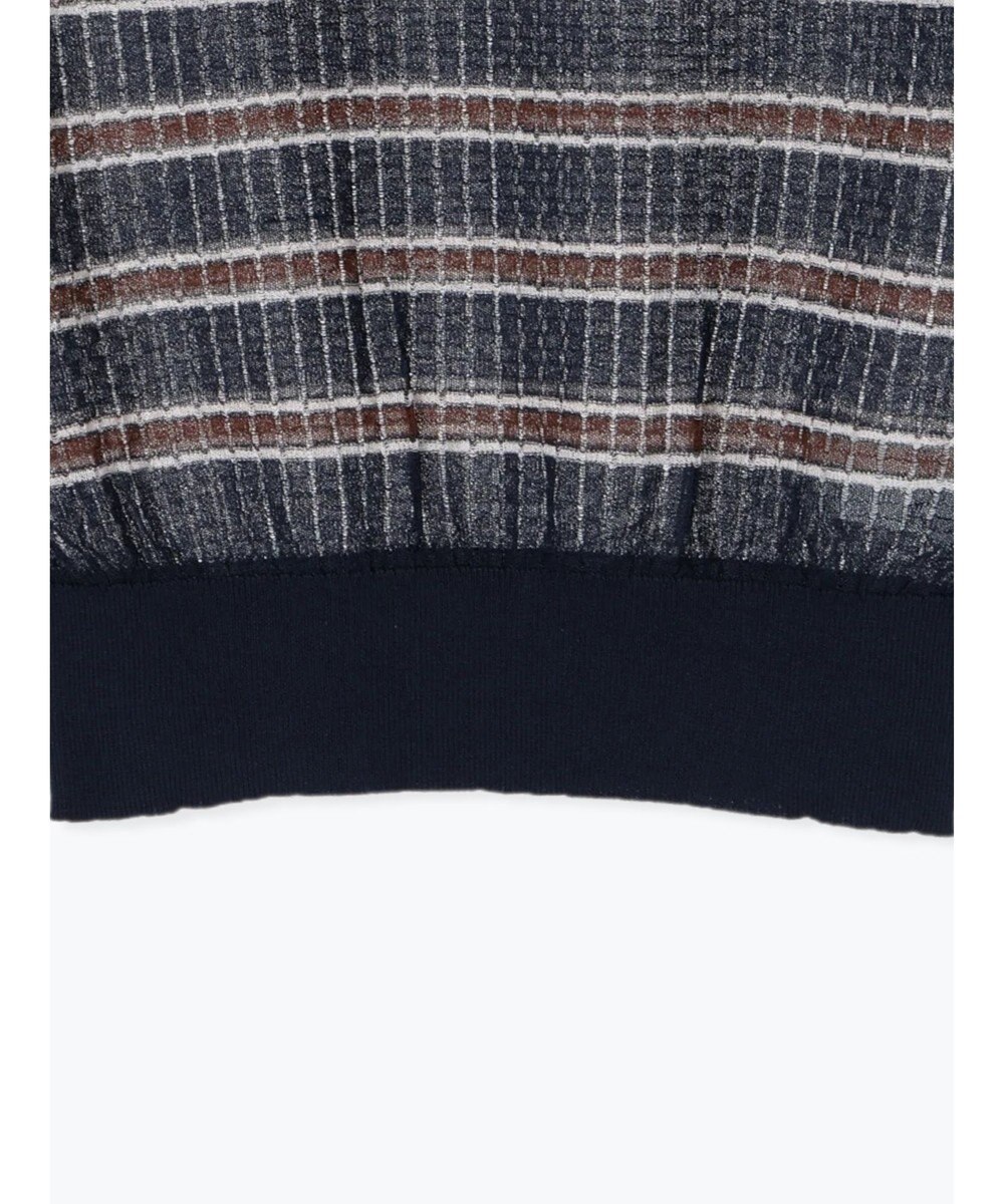 Te chichi 透かしマルチボーダーニットポロ 