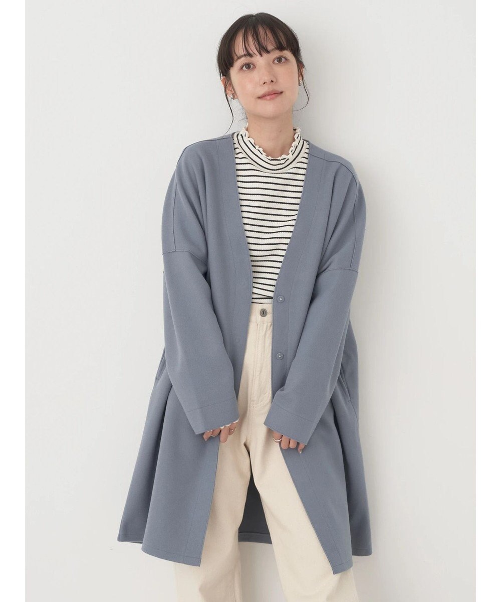 earth music&ecology 圧縮風ポンチコーディガン 