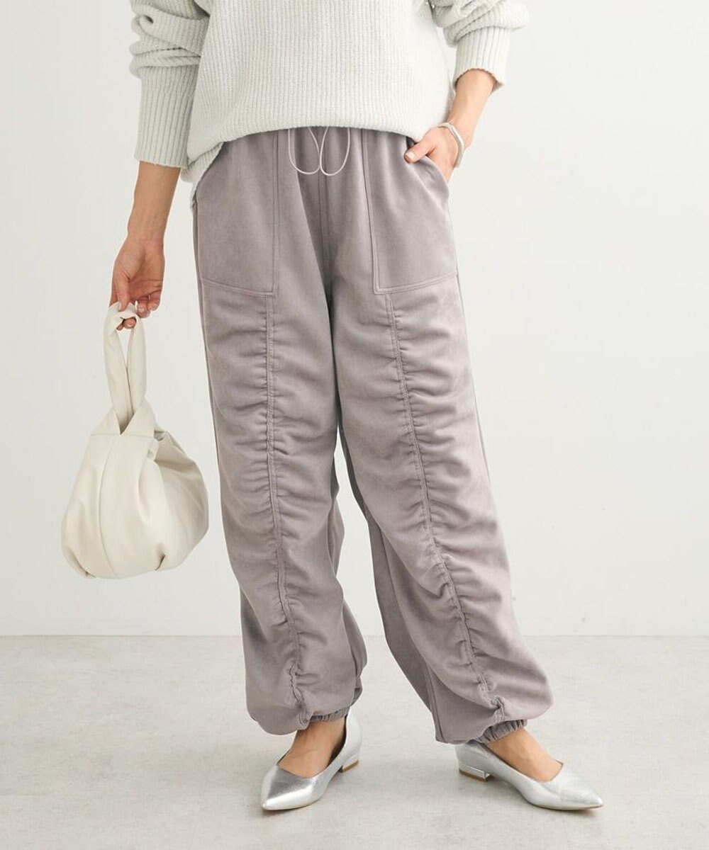 Green Parks ・ＳＵＧＡＲ　ＳＰＯＯＮ　スエード調ギャザーカーコ 