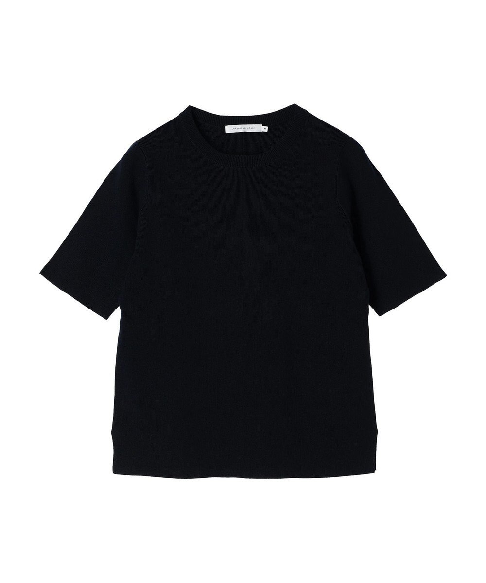 AMERICAN HOLIC ５分袖リブニットプルオーバー 